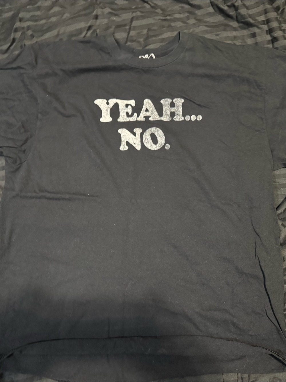 Yeah... No. Black Graphic Tee - Unbranded